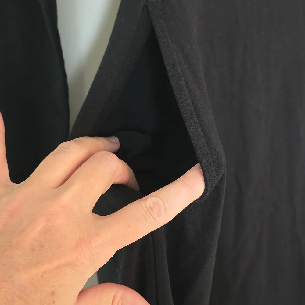 Pact Organic Black One-Shoulder Dress With built-in Bra Small - Picture 3 of 5